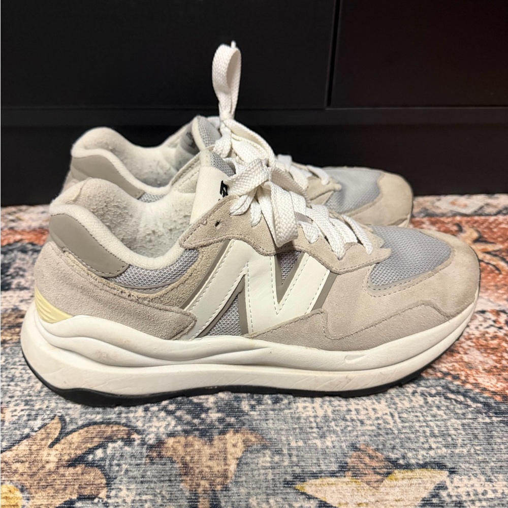 New Balance 57/49 Gray and Cream Sneakers - Size 8